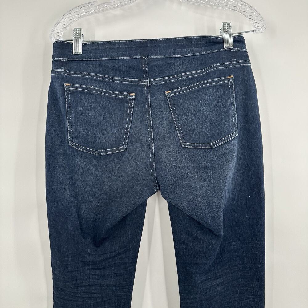 Eileen Fisher Jeans Womens 2 Dark Wash Straight Stretch Frayed hem Midrise‎ - Picture 6 of 14